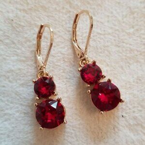 Kim Rogers ruby red dangle earrings